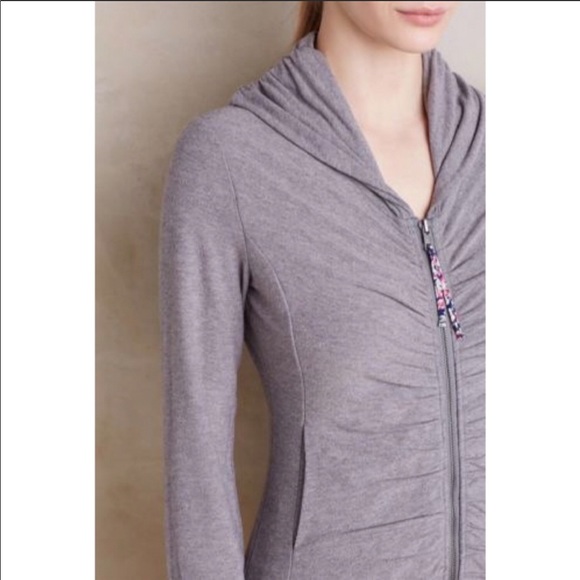 NWT Anthropologie Pure + Good zip shirred jacket - Picture 2 of 8